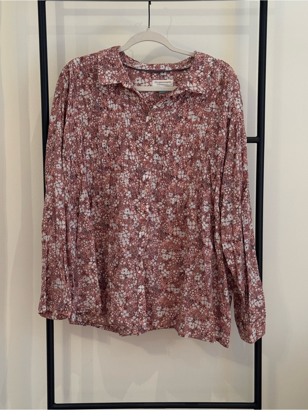 Pilcro By Anthropologie Smocked Floral Buttondown